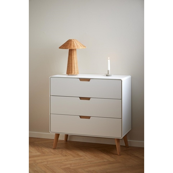 Komoda Lowell z 3 szufladami biała - ACTONA